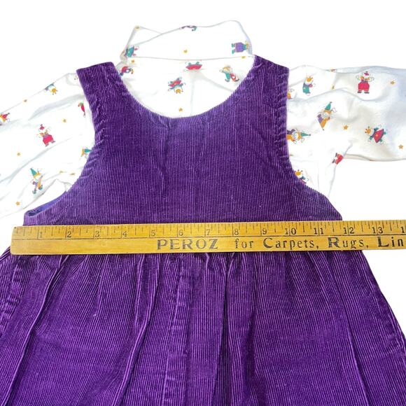 Vintage Carters 90s purple corduroy jester jack in box romper outfit 18-24 month - Picture 5 of 11